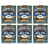 6X Hammerite Hammered White Paint 750ml Tin Paint